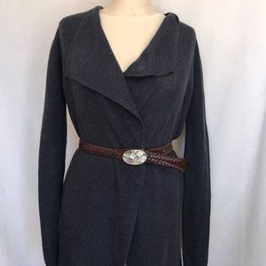Line the label S linen/rayon navy cardigan EUC